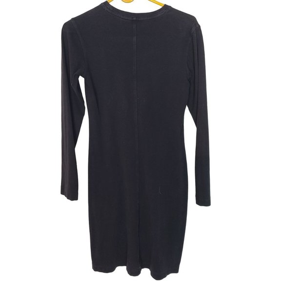 Patagonia Womens S Black Organic Cotton Crew Neck Long Sleeves Mini Dress - Picture 7 of 7